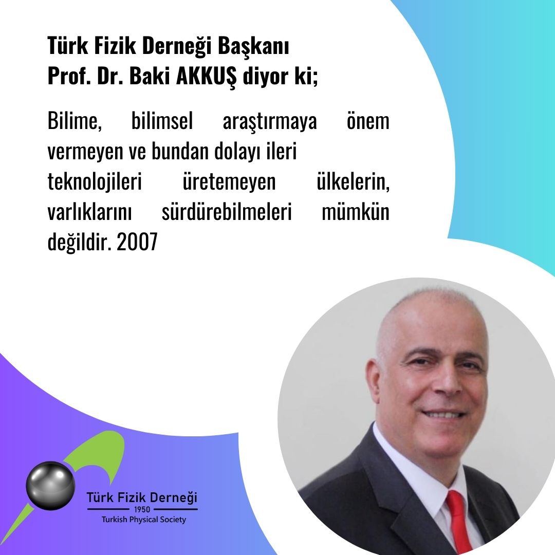 TFD Başkanı Prof. Dr. Baki AKKUŞ'un Mesajı var